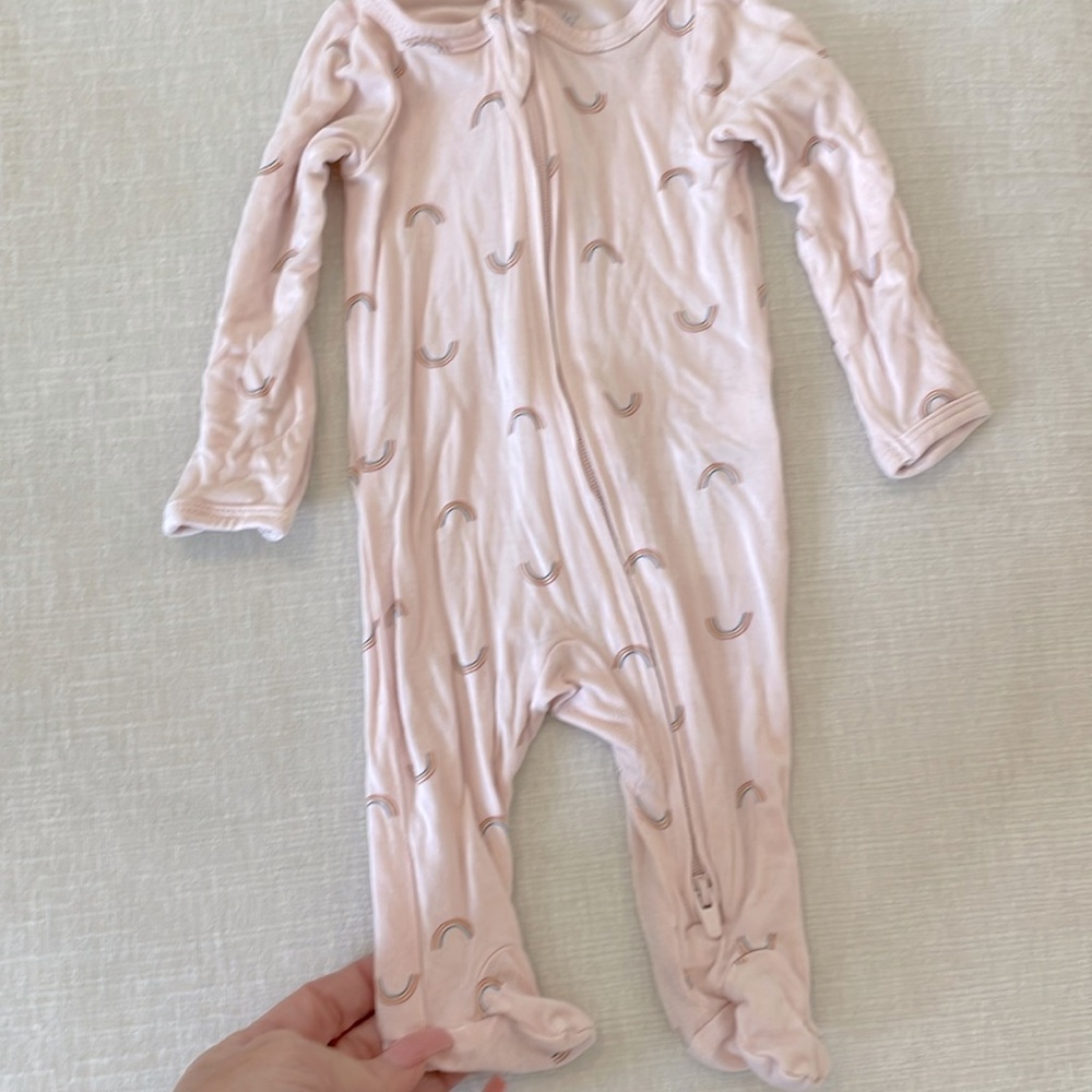 Pink onesie with 2 way zipper
